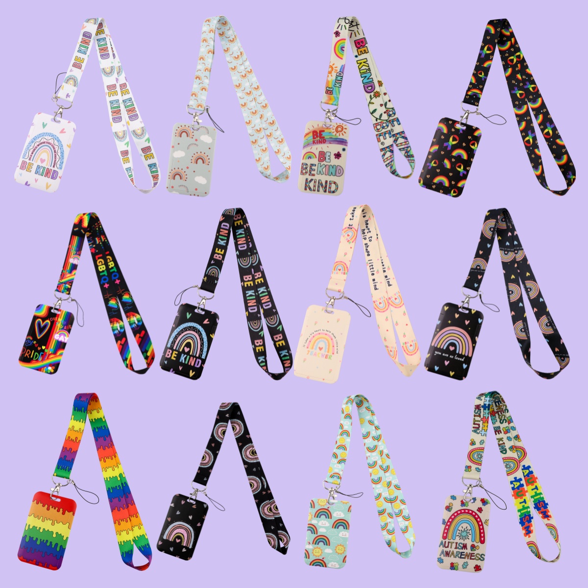 Neck Hanging Phone Holder - Regenboog Lanyards voor sleutelhanger 