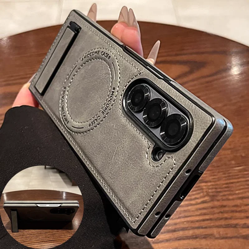 Retro Handset Phone - Retro lederen verborgen statief telefoonhoes voor