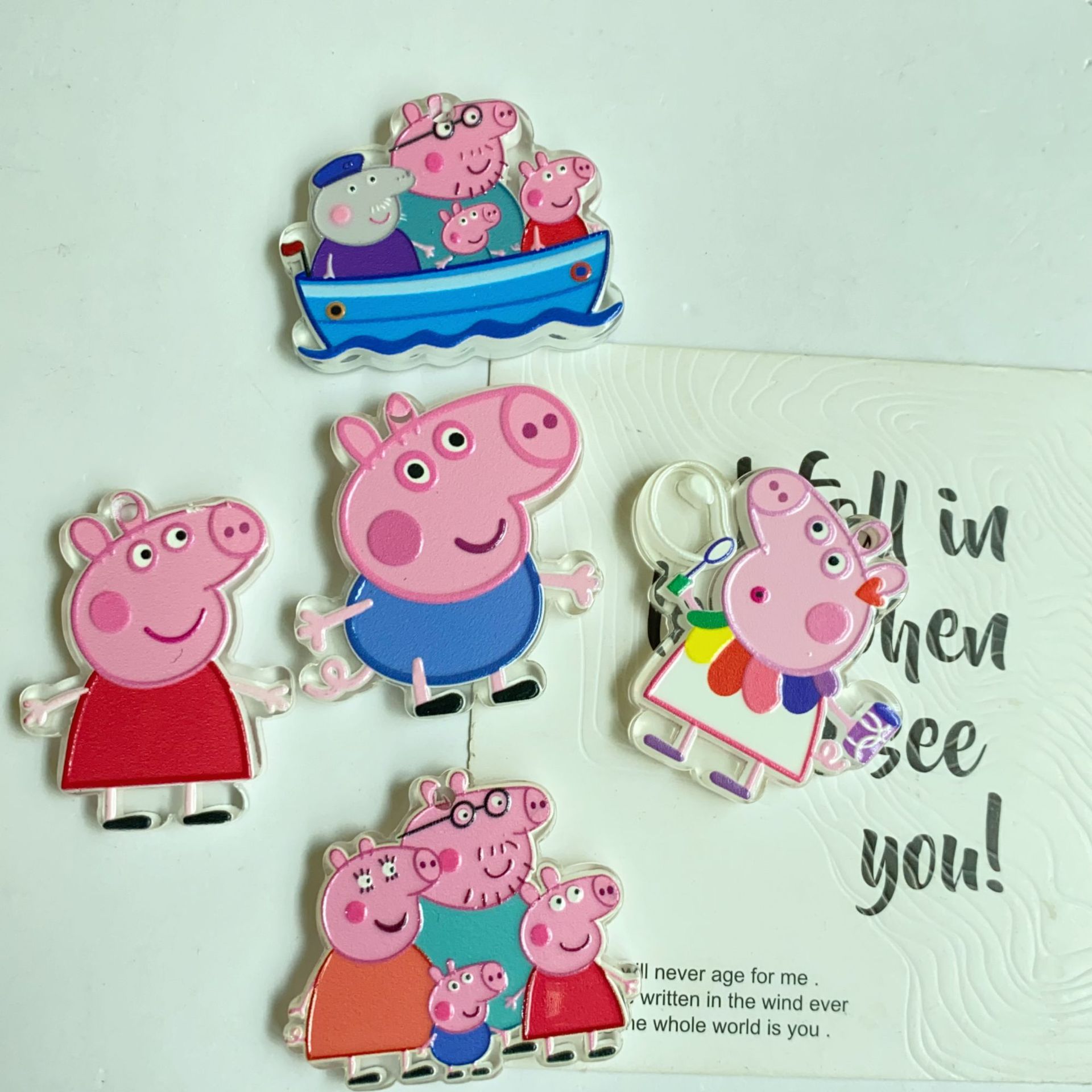 Phone Accessories Chain - Ophanggat met heldere olie-opdruk, cartoon Peppa
