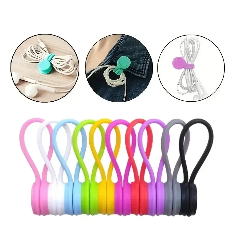 Cable Organizer Magnetic - 5/3/1PCS Siliconen Magnetische Kabelbinder Herbruikbare Draadorganizer