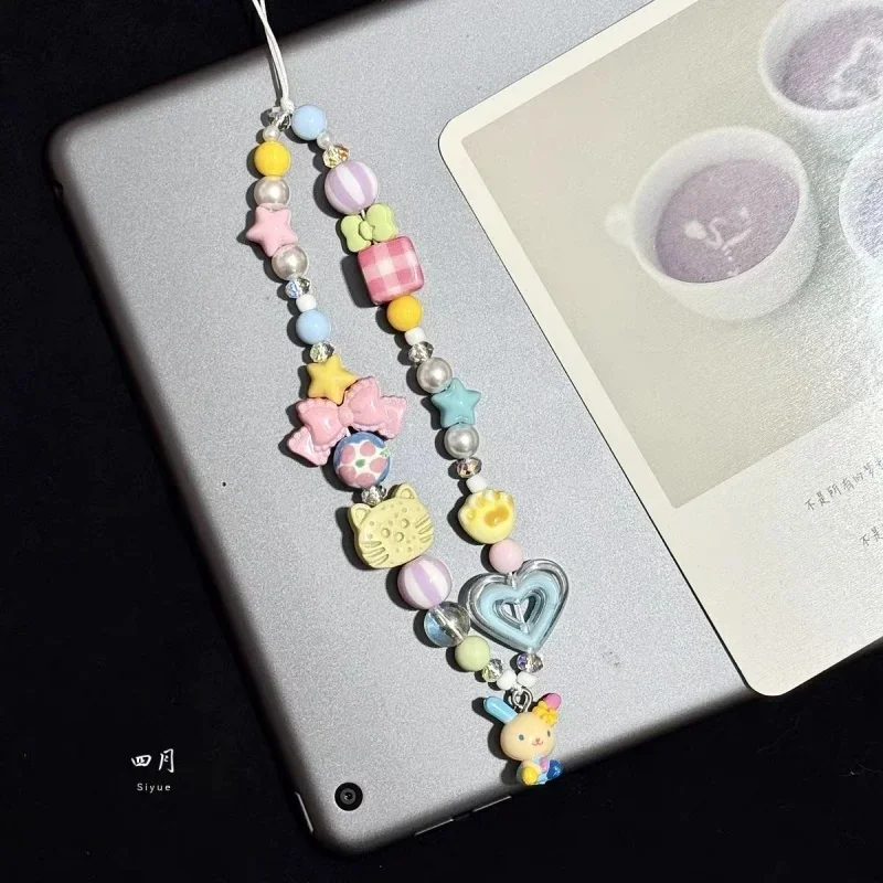 Phone Accessories Chain - Cartoon Usahana Kleurrijke kralen Telefoonbedel Studentenrugzak