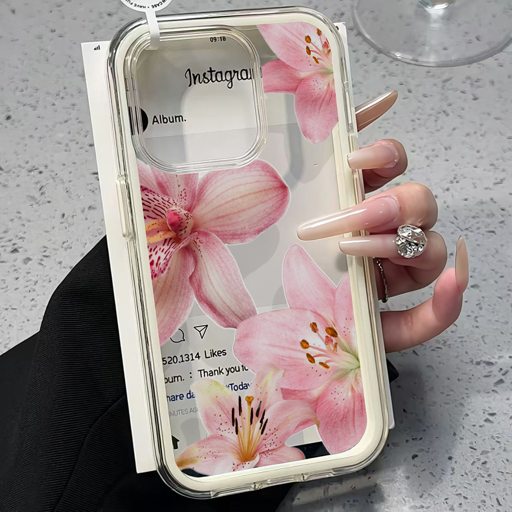 Phone Accessories To Sell - Roze Lelie Bloem Transparante Telefoonhoesje voor