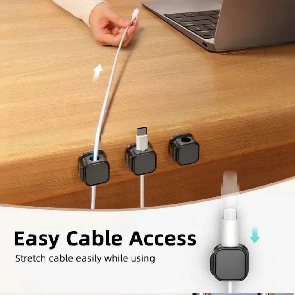 Cable Organizer Magnetic - Magnetische kabelclip-organizer Verstelbare zelfklevende kabelorganizer USB-oplaadkabelorganizer