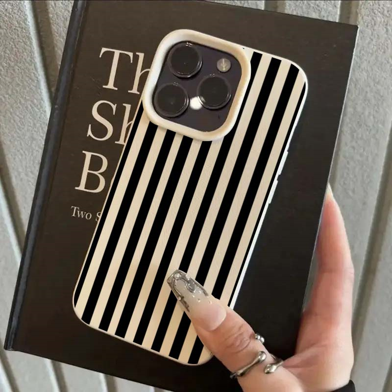 Phone Accessories To Sell - Kleurrijk Gestreept Minimalistisch INS Paar Telefoonhoesje
