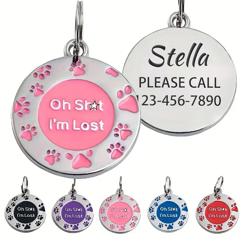 Phone Accessories And Names - Gepersonaliseerde glitterpotenprint huisdiertag voor honden Pas