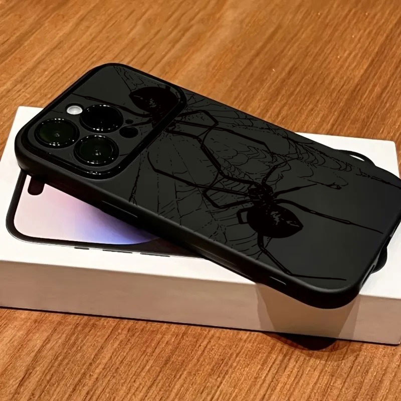 Phone Accessories To Sell - Coole Zwarte Spin-Patroon Telefoonhoesje voor iPhone