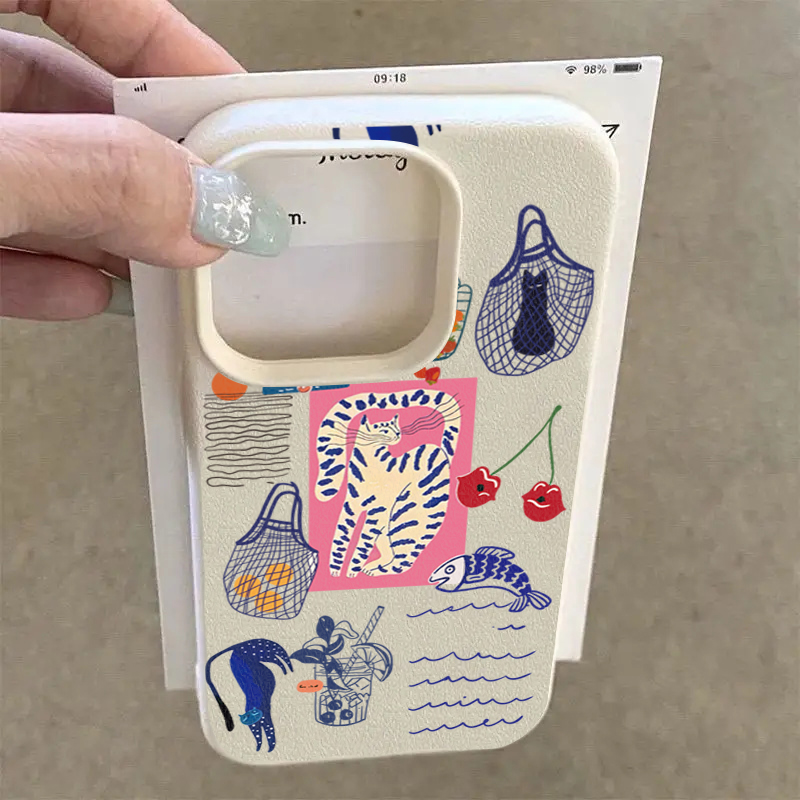 Schattige kersenkat print tele - Phone Accessories To Sell recensie en prijs