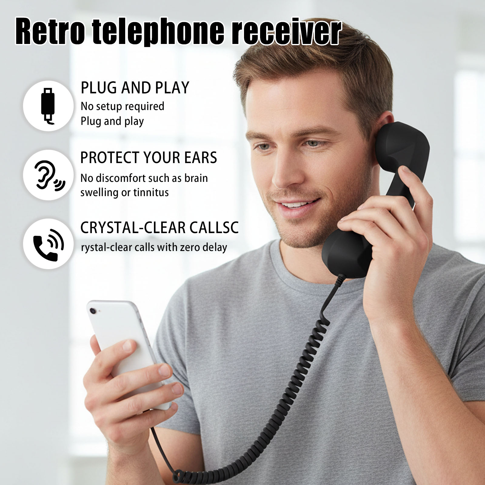 Retro telefoonhandset Ergonomi - Retro Handset Phone recensie en prijs